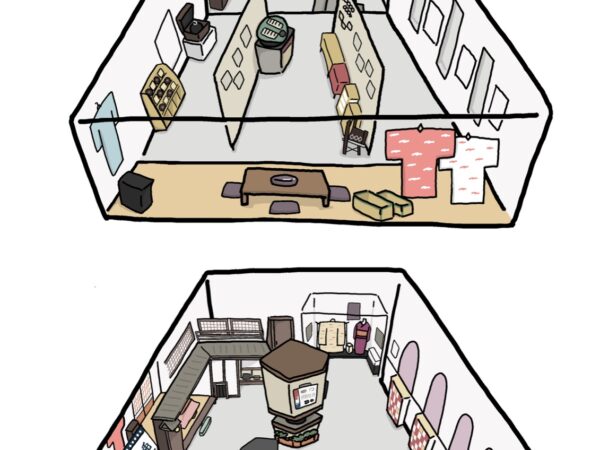 夢千代館の館内マップイラスト